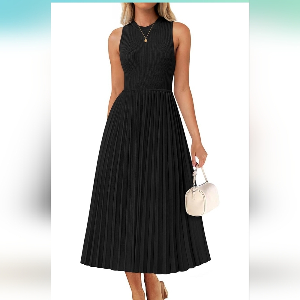 Zesica Elegant Black Sleeveless Dress